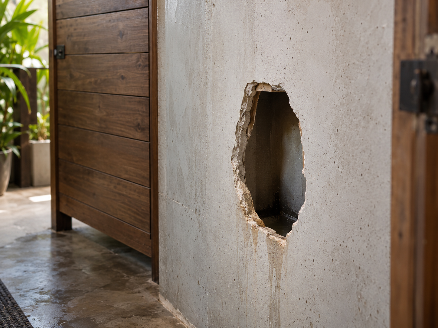 Rustic Concrete Wall Urinal